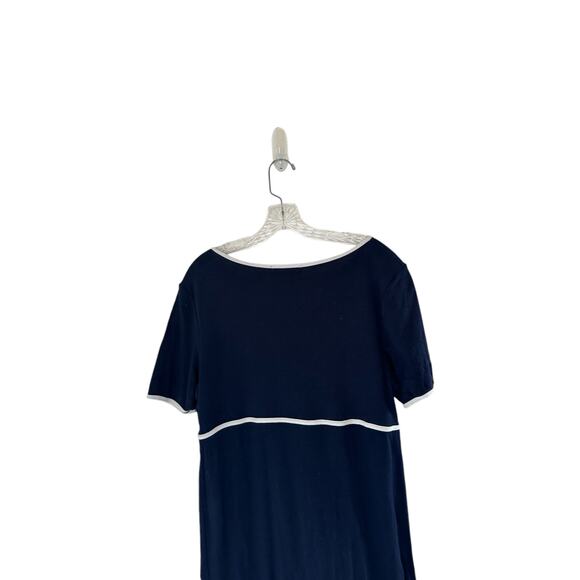 Ralph Lauren Blue Basic Y2K Short Sleeve Babydoll Maxi Dress Size Large - Picture 7 of 12